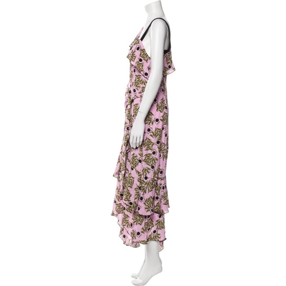 Diane Von Furstenburg pink floral Violetta one shoulder dress - Medium - Picture 7 of 8